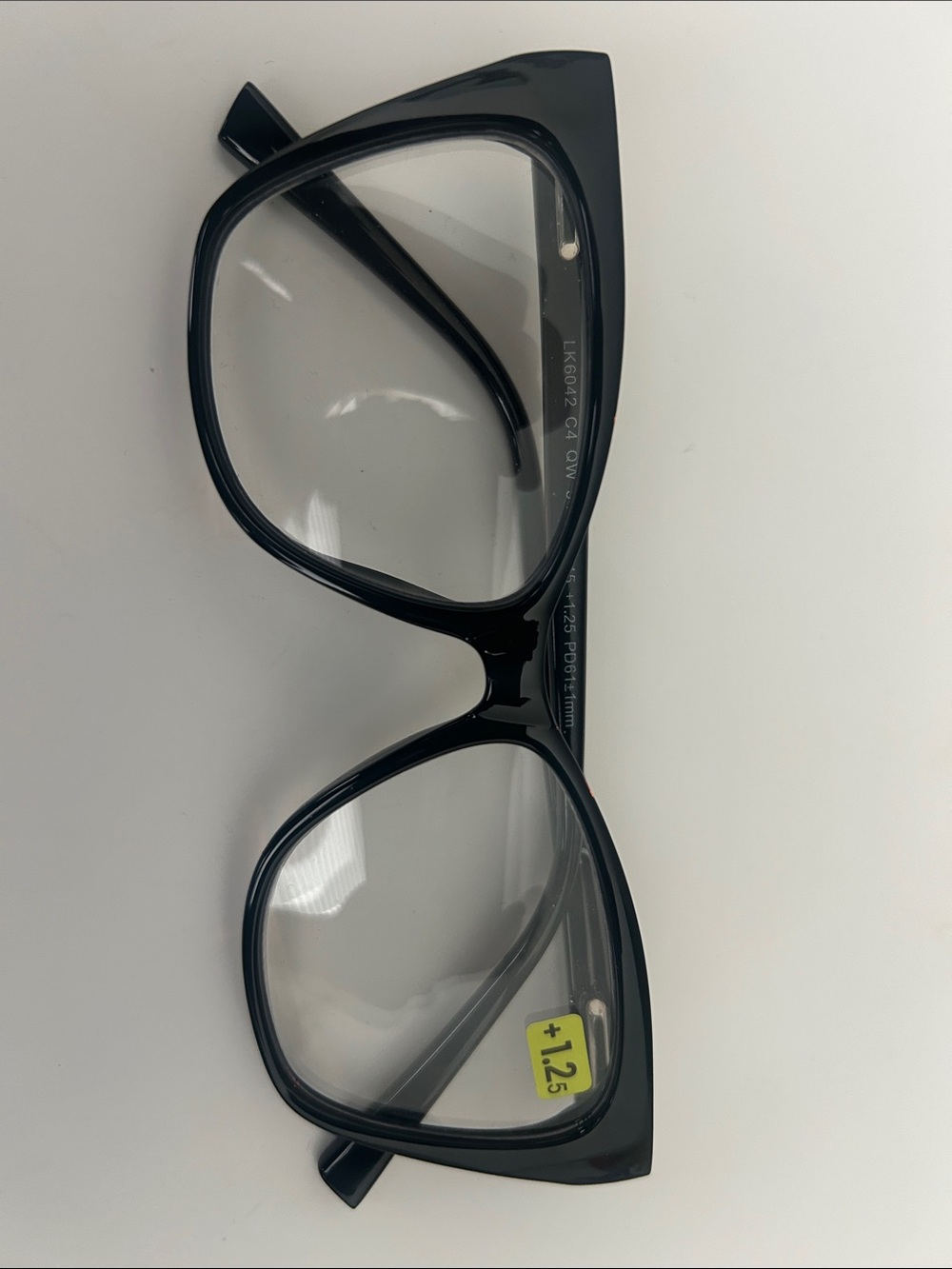 Black Reading Glasses - +1.25 Strength